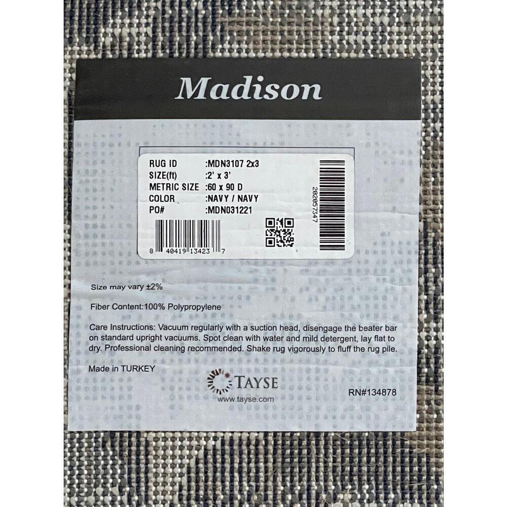 Beautiful Madison Navy Area Rug 2’ x 3’ - Picture 5 of 6